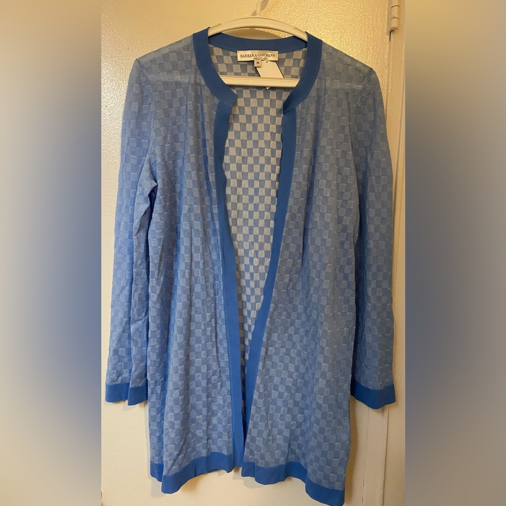 Barbara Lohmann Cotton‎ Silk Open front lightweight Cardigan Sweater Size 38